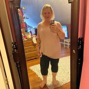 Just Be 3XL Pink Side Tie T-Shirt